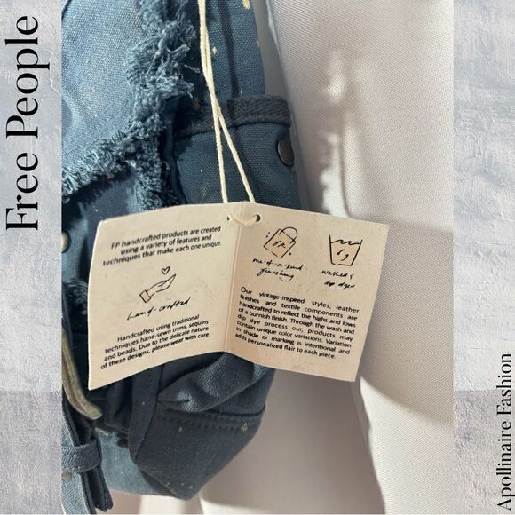 FREE PEOPLE SHADOW BOXER MESSENGER BAG IN FRENCH BLUE NWT NEW GORGEOUS - Picture 6 of 6